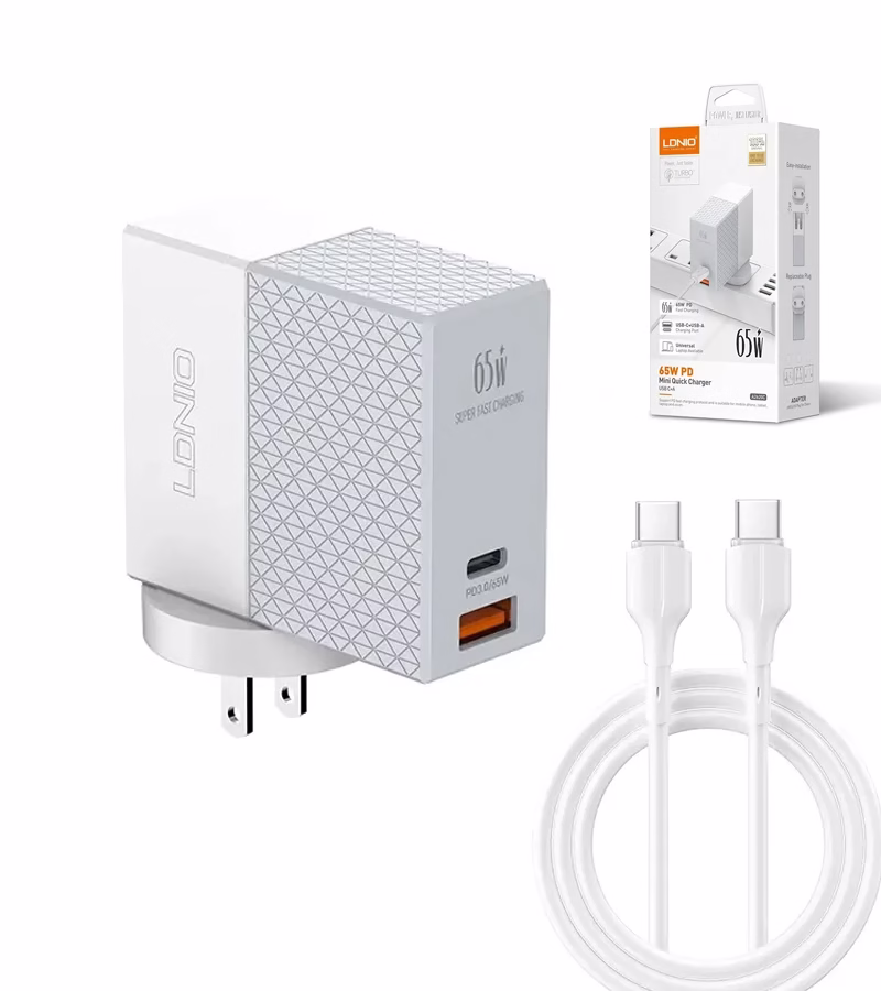 Cargador Rápido para Celular de W Ldnio AC Cargador Rápido para Celular Tableta Laptop de W con tecnología PD   Ldnio AC