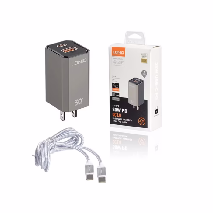Cargador USB C W Ldnio AC Diseño Compacto y Potente  Cargador USB C de Carga Rápida   W LDNIO AC Cargador USB C de Carga Turbo y Cable USB Tipo C de  metro LDNIO AC  HD Multimedia PERU SAC