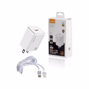 Cargador USB C de Carga Rápida 30W Lightning Ldnio A1508C Cargador Rápido de 30W con Conector USB C y Cable Lightning de 1 metro - Ldnio A1508C