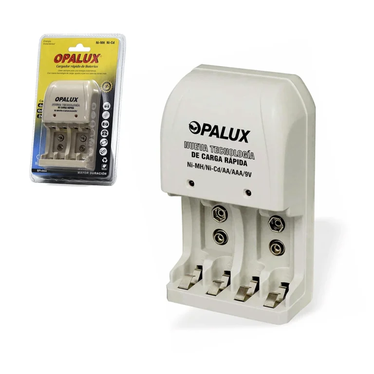 Cargador Rápido de Pilas y Baterías 9v/AA/AAA/Ni-MH Ni-Cd Opalux BPI-0604 Cargador de Pilas y Baterías Opalux BPI-0604