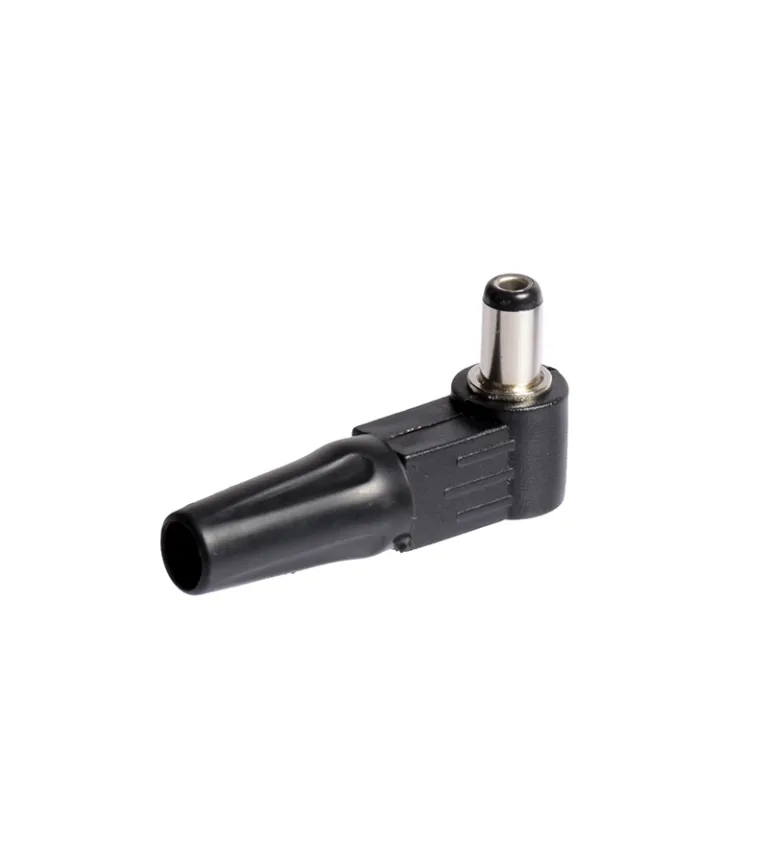 Conector DC para Cámara de Seguridad con Punta de 5.5mm x 2.5xx en 90 Grados AD-DC55x25