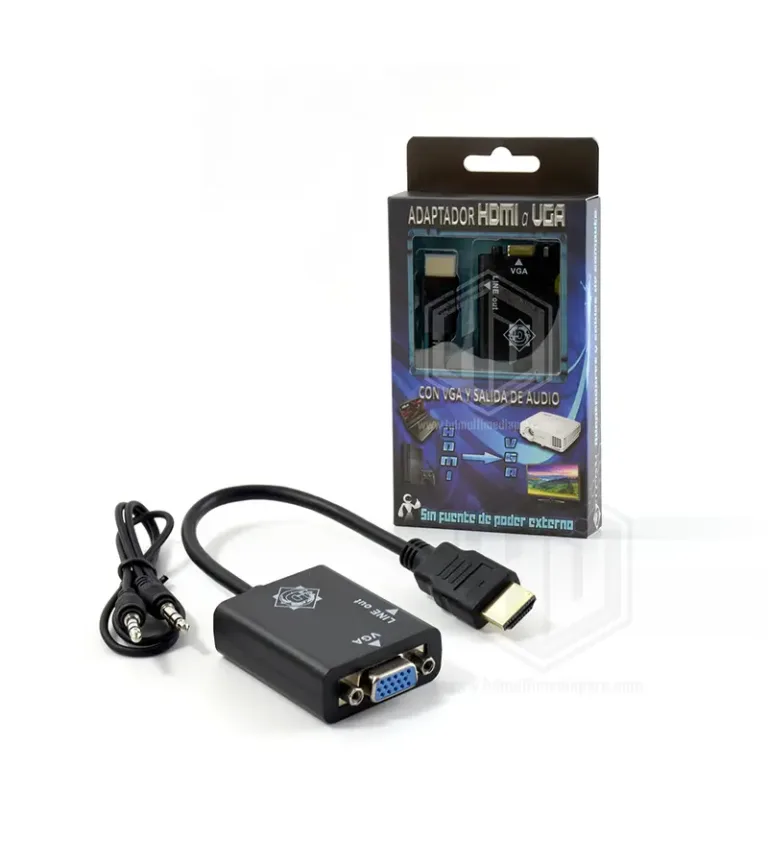 Adaptador HDMI a VGA Delcom DA-HVG01, Cable Convertidor de HDMI a VGA FullHD 1080p Delcom
