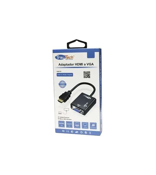 Adaptador HDMI a VGA Trautech PE-DP0090, Conversor de HDMI a VGA