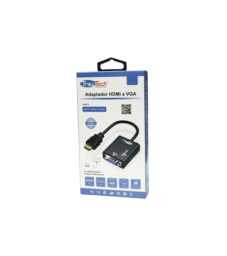 Adaptador HDMI a VGA Trautech PE-DP0090, Conversor de HDMI a VGA