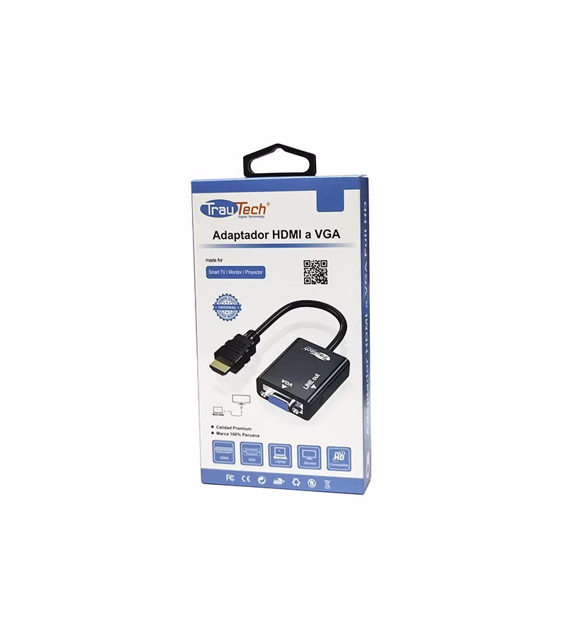 Adaptador HDMI a VGA Trautech PE DP Conversor de HDMI a VGA