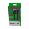 Convertidor HDMI a VGA con Audio DELCOM DAHVG | Adaptador para PC Laptop y Proyector en Perú Adaptador convertidor Delcom DAHVG de HDMI a VGA mostrando el conector HDMI macho el puerto VGA hembra y la salida de audio mm producto de HD Multimedia PERU SAC