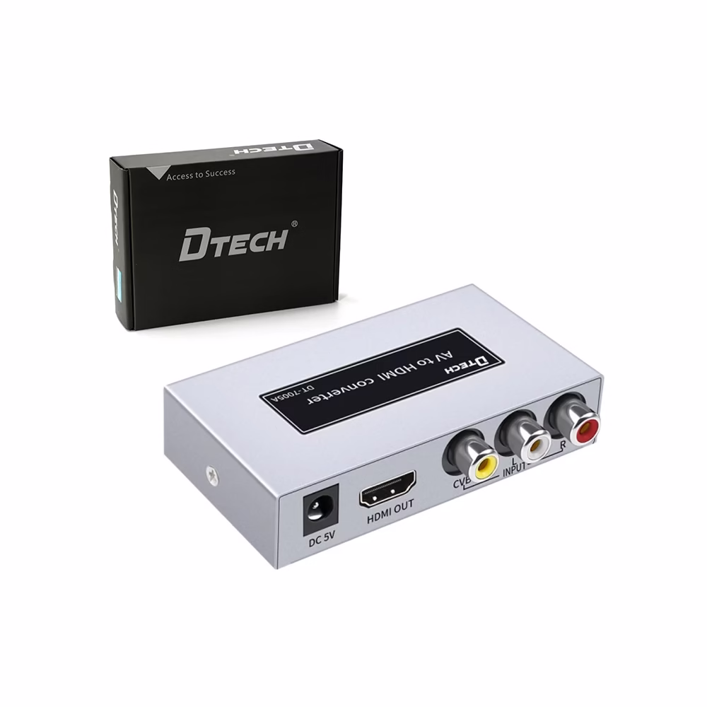 Convertidor RCA a HDMI Dtech DT A RCA a HDMI Adaptador Convertidor de Video y Audio Análogo a HDMI Digital Dtech GP DTA