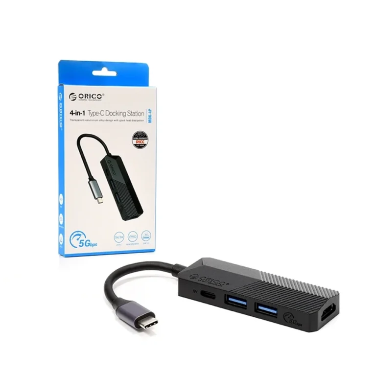 Convertidor Tipo C 4 en 1 ORICO MDK-4P Adaptador USB C a HDMI con 2 Puertos USB y Carga PD - ORICO MDK-4P, Docking Station Multi Puerto USB C 4 en 1 Orico MDK-4P | HDMI 4K@30hz | USB 3.0 | USB C 5v 2A