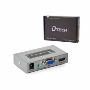 Convertidor VGA a HDMI Full HD 1080P Dtech DT-7004B Adaptador VGA a HDMI Activo con Audio y Video Dtech GP-DT7004B, Conversor de VGA Análogo + Audio a HDMI Full HD 1080p, VGA a HDMI Activo