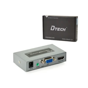 Convertidor VGA a HDMI Full HD 1080P Dtech DT-7004B Adaptador VGA a HDMI Activo con Audio y Video Dtech GP-DT7004B, Conversor de VGA Análogo + Audio a HDMI Full HD 1080p, VGA a HDMI Activo
