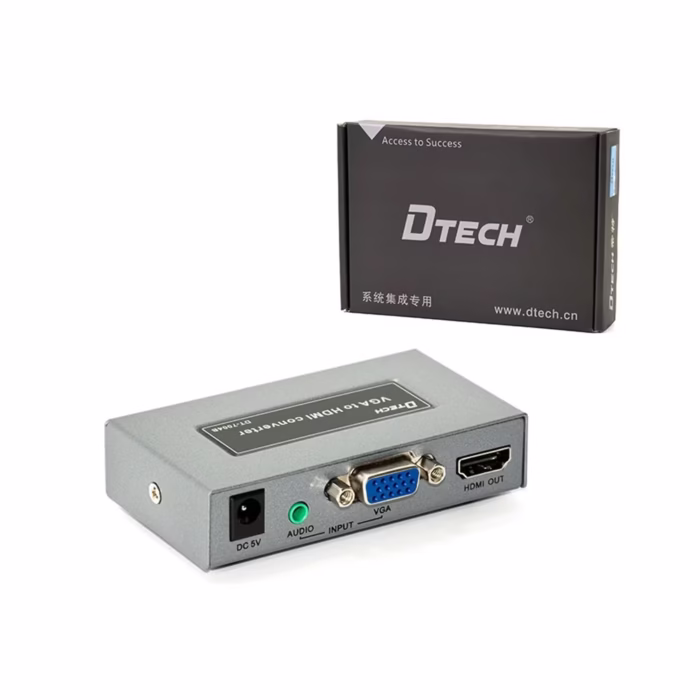 Convertidor VGA a HDMI Full HD P Dtech DT B Adaptador VGA a HDMI Activo con Audio y Video Dtech GP DTB Conversor de VGA Análogo  Audio a HDMI Full HD p VGA a HDMI Activo