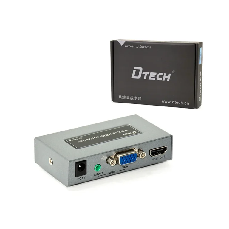 Convertidor VGA a HDMI Full HD 1080P Dtech DT-7004B Adaptador VGA a HDMI Activo con Audio y Video Dtech GP-DT7004B, Conversor de VGA Análogo + Audio a HDMI Full HD 1080p, VGA a HDMI Activo