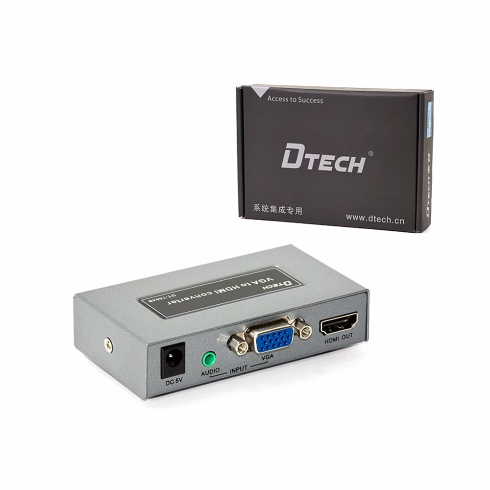Convertidor VGA a HDMI Full HD P Dtech DT B Adaptador VGA a HDMI Activo con Audio y Video Dtech GP DTB Conversor de VGA Análogo  Audio a HDMI Full HD p VGA a HDMI Activo