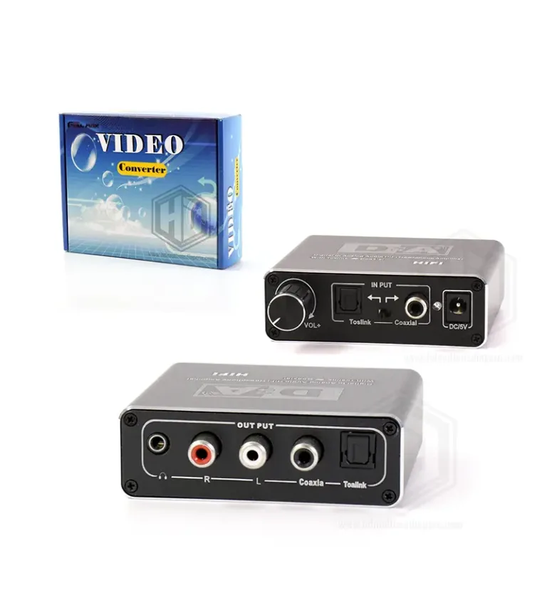 Convertidor de Audio Optico | RCA | Coaxial Digital | MiniPlug 3.5mm | Control de Audio | High Full Max | DA-005