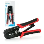 Herramienta Crimpadora de Conectores RJ45 Cat5e, Cat6, Cat6a,  Rj12 y Rj11 - Todo en Uno - Mango Rojo - Metal Resistente - Vention KEAB0
