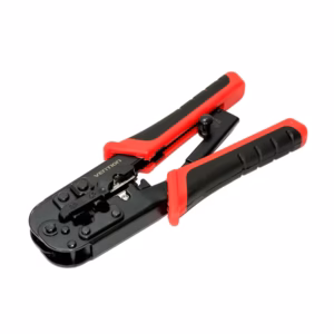 Herramienta Crimpadora de Conectores RJ45 Cat5e, Cat6, Cat6a,  Rj12 y Rj11 - Todo en Uno - Mango Rojo - Metal Resistente - Vention KEAB0