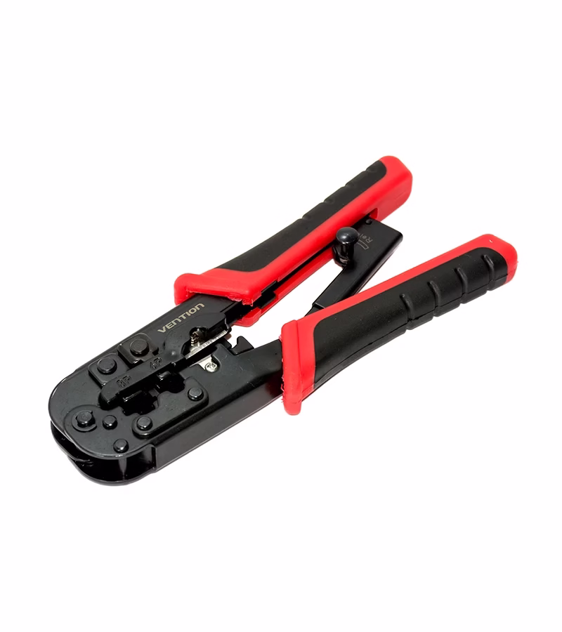 Herramienta Crimpadora de Conectores RJ Cate Cat Cata  Rj y Rj   Todo en Uno   Mango Rojo   Metal Resistente   Vention KEAB