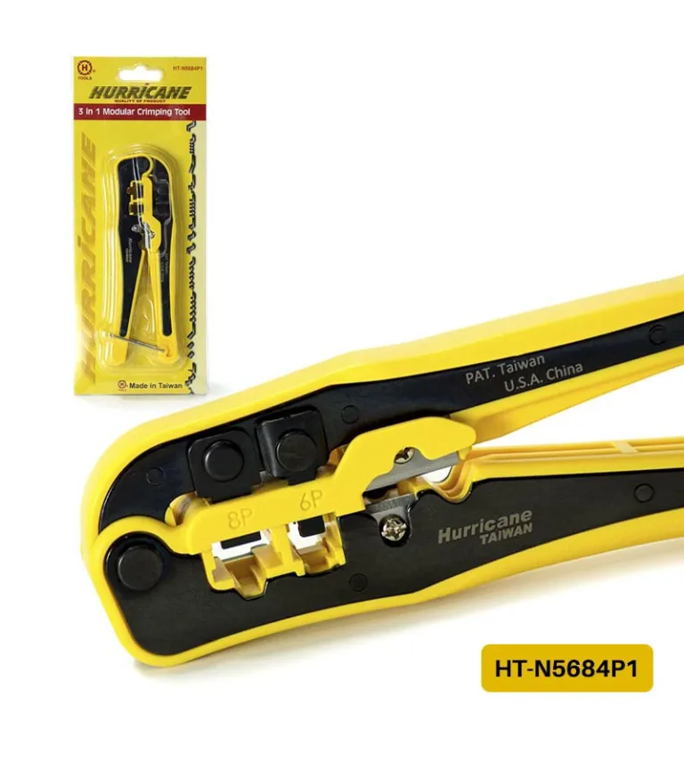 Crimping Tool RJ45 RJ11 RJ12 y RJ9 Hurricane HT-N5684P1, Alicate de Poncheo para Conectores de Datos