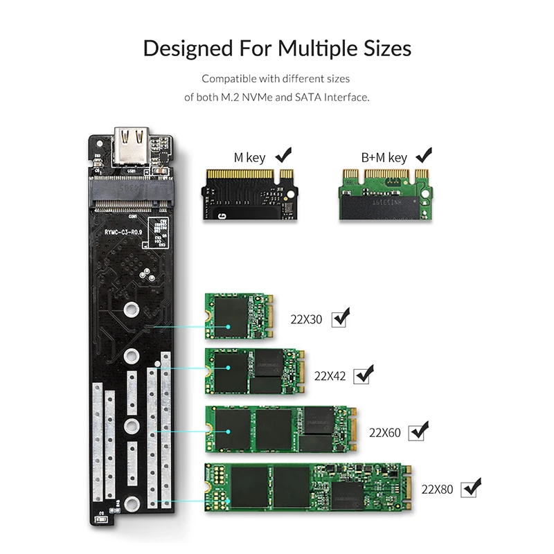 Carcasa M2 NVMe a USB 3.0 Orico TCM2-C3 - Case para M2 NVMe PCIe