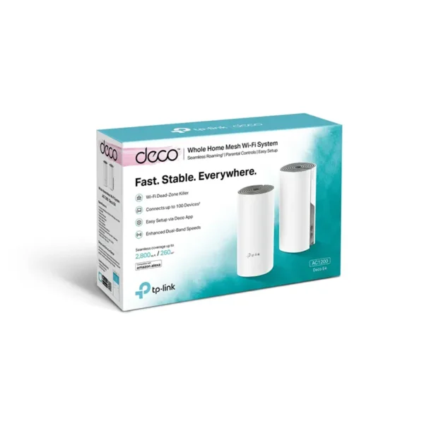 Deco E4 Pack de 2 TP-Link - Sistema Inalámbrico WiFi Mesh AC1200