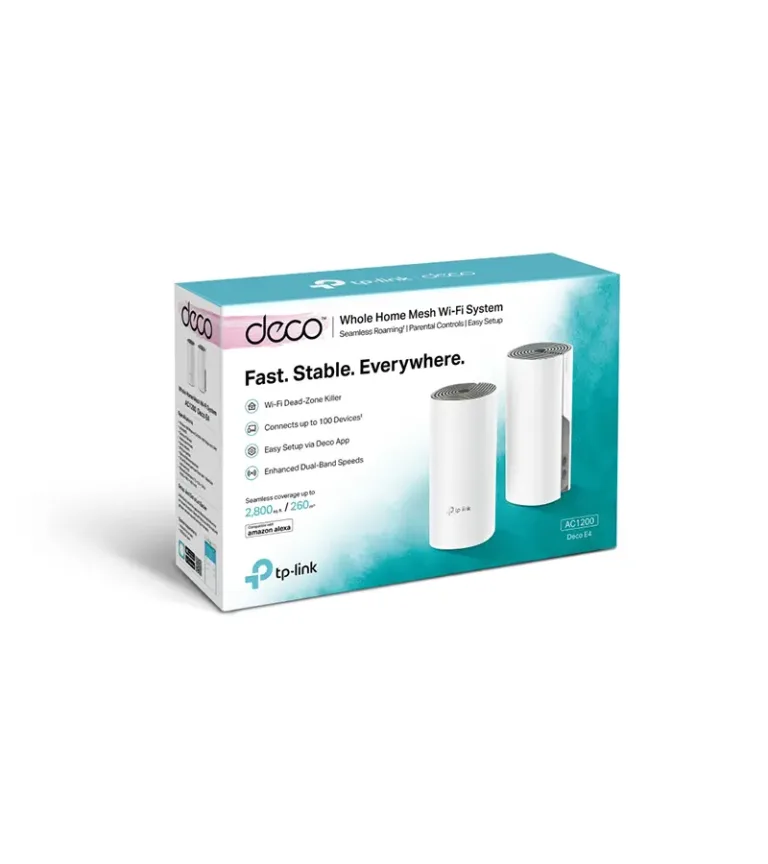 Deco E4 Pack de 2 TP-Link - Sistema Inalámbrico WiFi Mesh AC1200