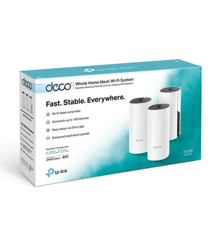 Deco M4 Pack de 3 TP-Link Sistema Inalámbrico WiFi Mesh AC1200