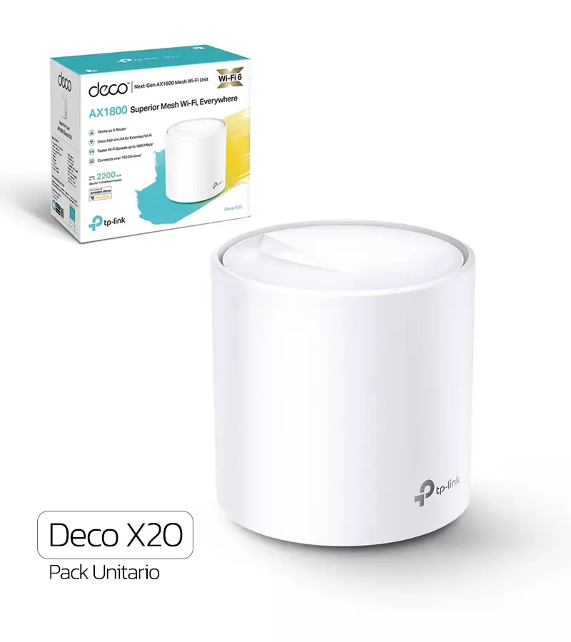 Deco X20 Pack-1 Sistema Inalámbrico Mesh WiFi6 AX1800 TP-Link