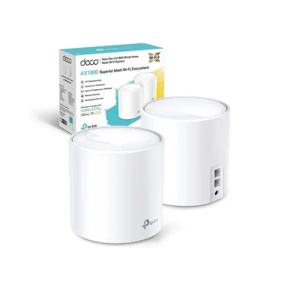 Deco X20 Pack-2 Sistema Mesh con Wi-Fi6 AX1800 TP-Link TP-Link, Sistema MESH con WiFi6 DECO X20 Pack de 2 TP-Link, Sistema Wi-Fi 6 Mesh para toda la casa AX1800