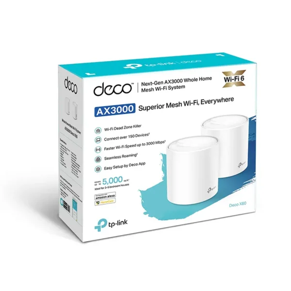 Deco X60 Pack de 2 TP-Link Sistema Inalámbrico Mesh AX3000