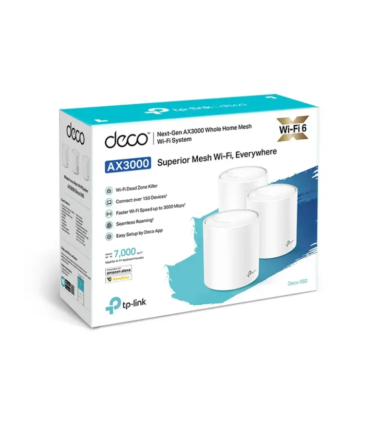Deco X60 (Pack de 3) Sistema Wi-Fi 6 Mesh AX5400 TP-Link: ¡Cobertura Total y Velocidad Extrema para tu Hogar!