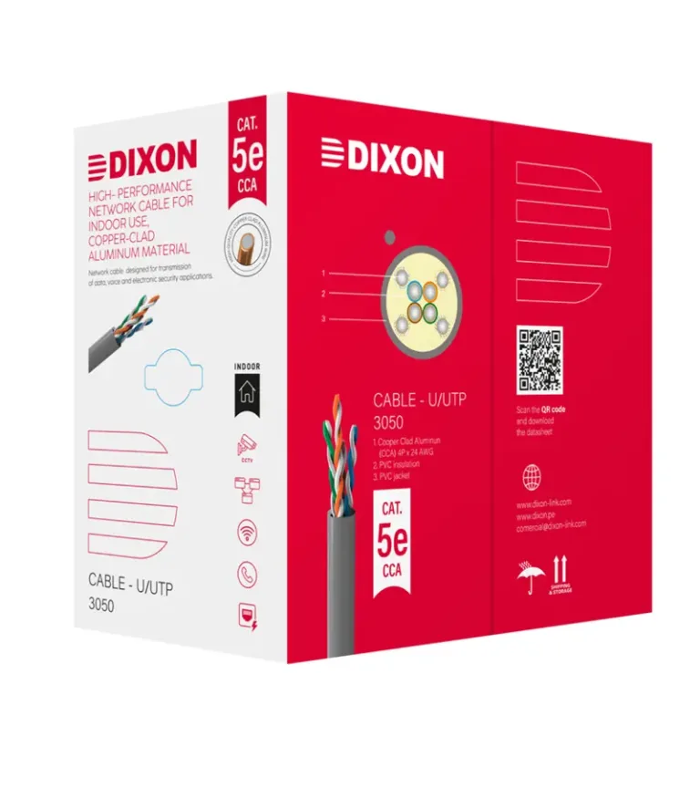 Dixon 3050 Cable de Red Cat5e CCA - 305Mts Chaqueta PVC