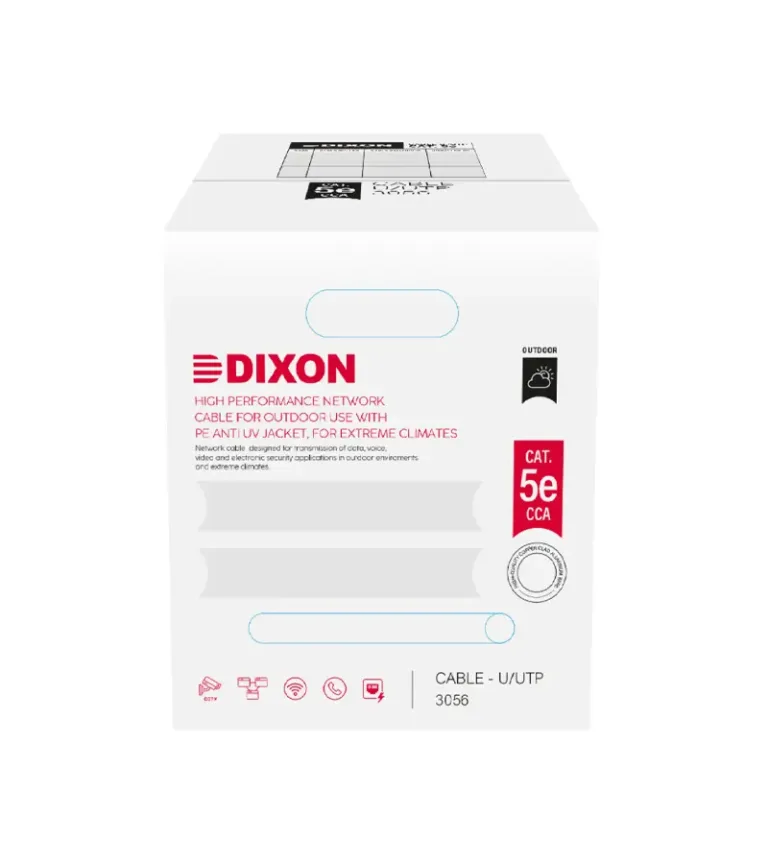 Dixon 3056 Cable UTP Cat 5E CCA para Exterior con UV