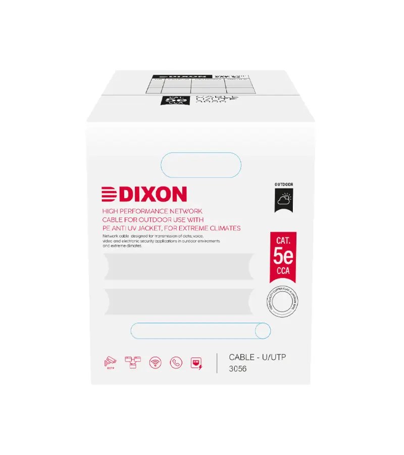 Dixon 3056 Cable UTP Cat 5E CCA para Exterior con UV