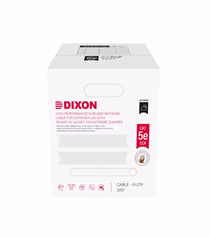 Dixon  Cable FTP Cat E CCA para Exterior con Chaqueta UV