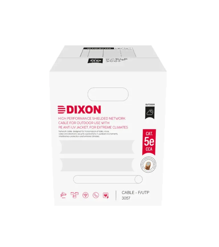 Dixon 3057 Cable FTP Cat 5E CCA para Exterior con Chaqueta UV