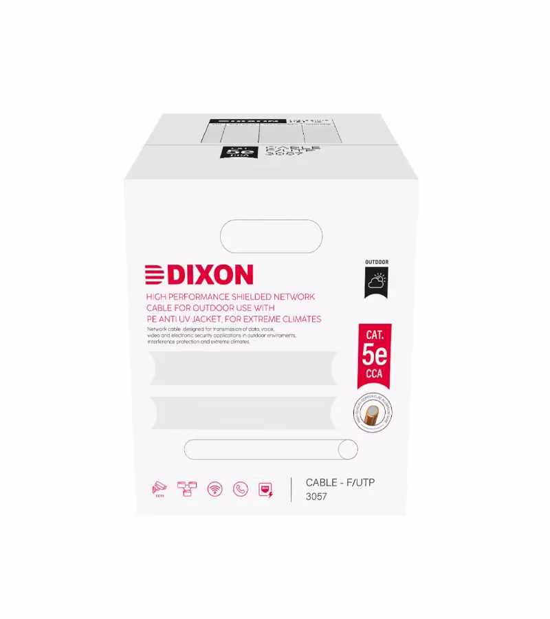 Dixon  Cable FTP Cat E CCA para Exterior con Chaqueta UV