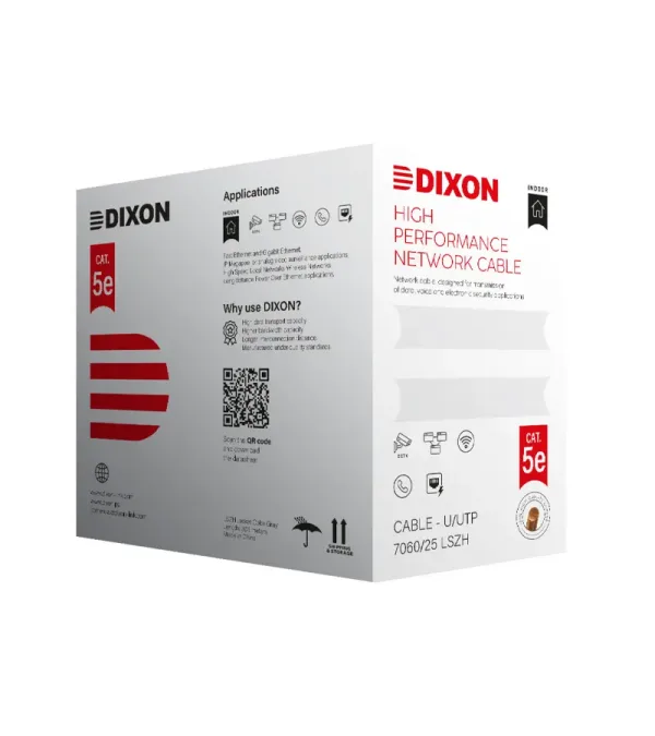 Dixon 7060 Cable UTP Cat5e de 305mts Chaqueta LSZH - Gris