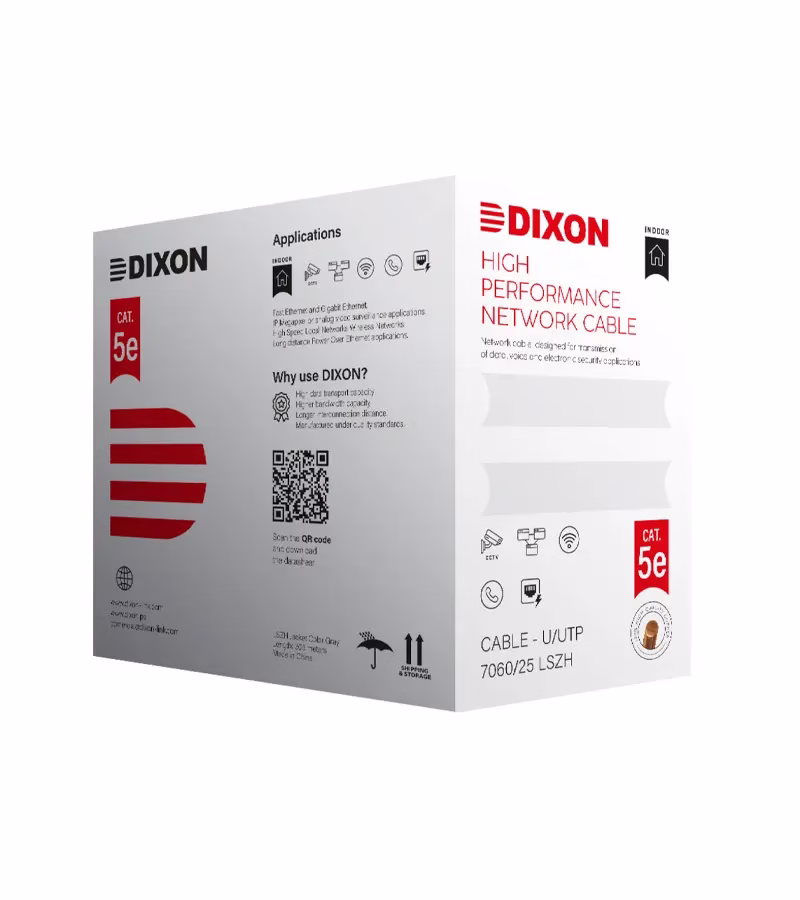 Dixon  Cable UTP Cate de mts Chaqueta LSZH   Gris