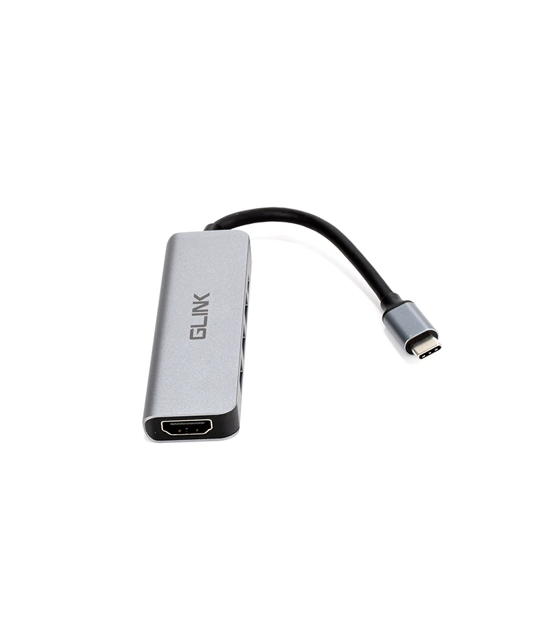 Docking Station USB C 5 en 1 Glink GL-028, Adaptador USB C a HDMI con 3 USB y PD
