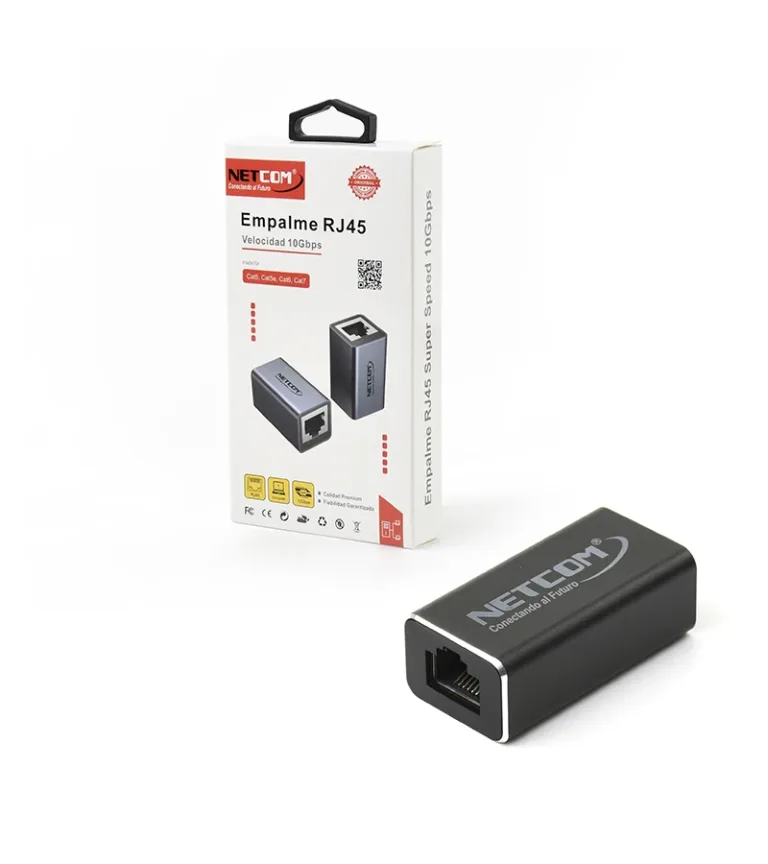 Empalme RJ45 Cat6 / Cat6A NETCOM, Unión RJ45 Cat6A / Cat6 Netcom PE-NW0082