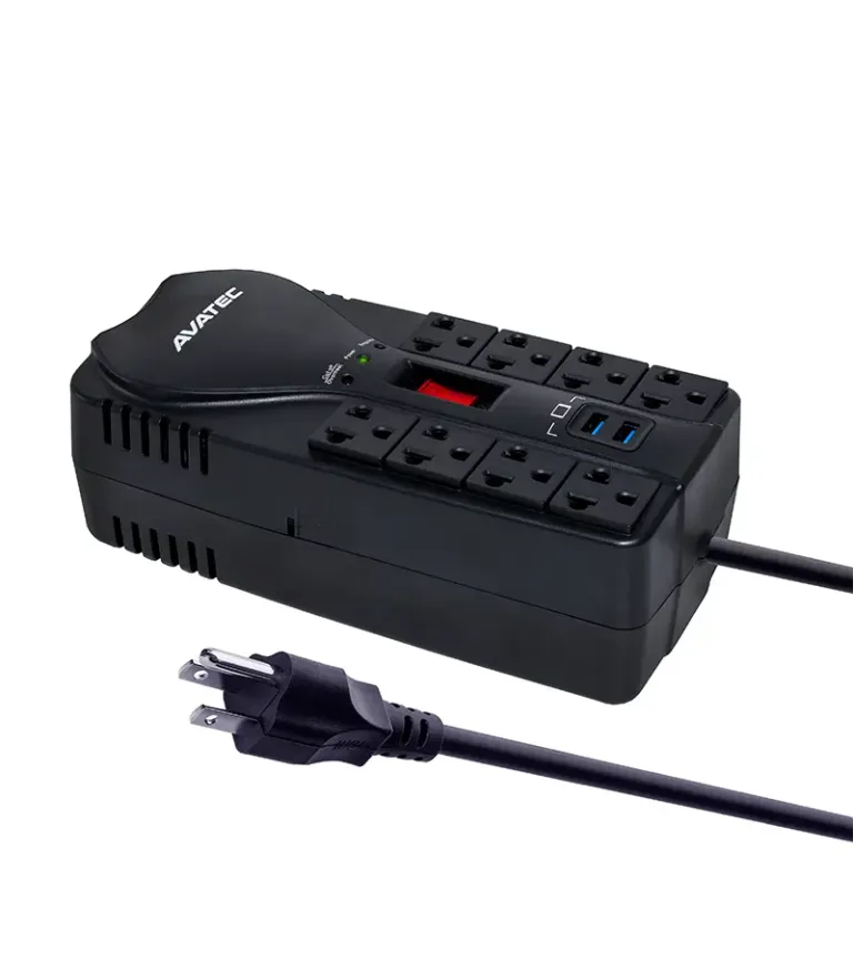 Estabilizador Avatec de 1200VA 600W - 8 Tomas y 2 USB de Carga AVA-1200U