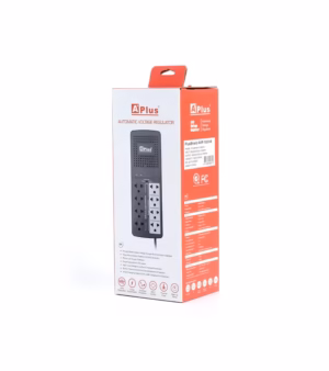 Estabilizador de Voltaje PlusShield  UN de  Tomas  Reguladas con AVR y  Surge Protector VA W GP AV Protección para tu Laptop o PC