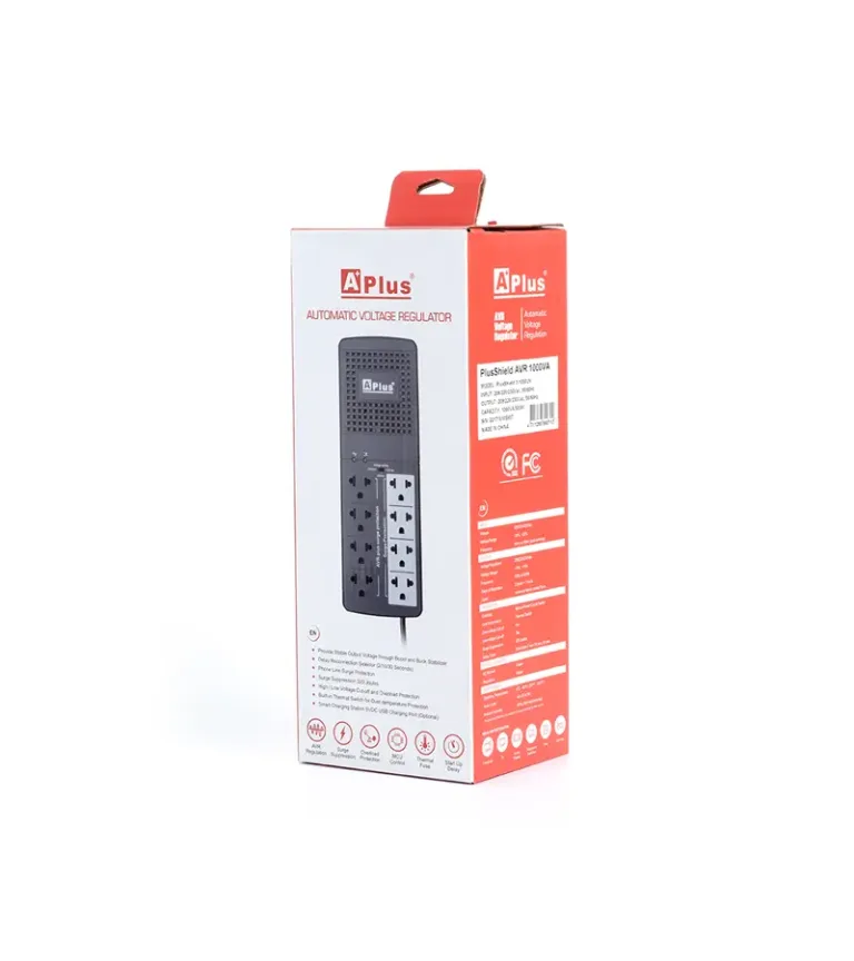 Estabilizador de Voltaje - 8 Tomas AVR PlusShield AVR 1000VA | 500W - Serie 3 PlusShield 3-1000UN