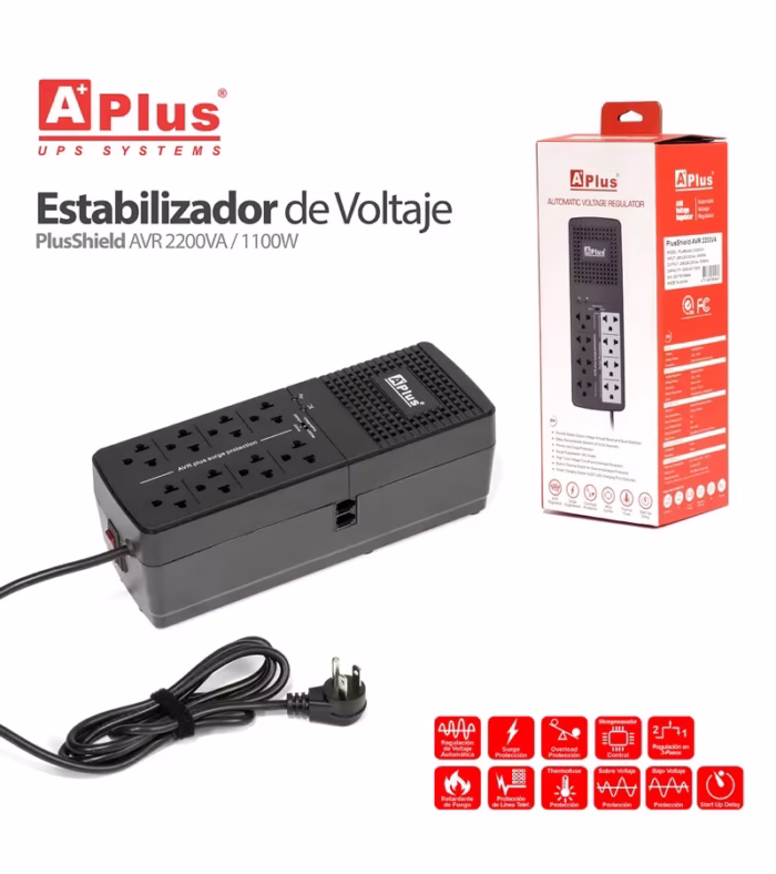 Estabilizador de Voltaje Electrónico VA  W A Plus PlusShield Protección Total para tus Equipos Serie  | PlusShield  UN