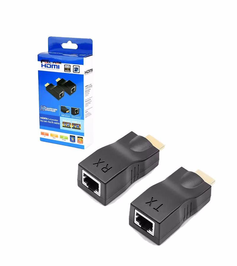 Extender HDMI RJ45 de 30mt 4K FullHD 1080p High Full Max E 30TR HD Multimedia PERU SAC Extender HDMI RJ de mt K FullHD p High Full Max E TR Extensor HDMI por cable de red hasta metros