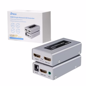 Extender HDMI de 60 Metros por UTP RJ45 Dtech DT-7053 Extensor HDMI 60M por Rj45 Cat5e Cat6 Cat6a Dtech DT-7053, con cable Infrarrojo y video Loop, Extensor HDMI de 60 Metros por Cable de Red UTP Dtech DT-7053: ¡Full HD a Larga Distancia!