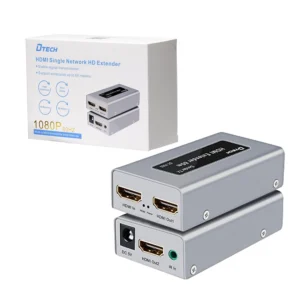 Extender HDMI de 60 Metros por UTP RJ45 Dtech DT-7053 Extensor HDMI 60M por Rj45 Cat5e Cat6 Cat6a Dtech DT-7053, con cable Infrarrojo y video Loop, Extensor HDMI de 60 Metros por Cable de Red UTP Dtech DT-7053: ¡Full HD a Larga Distancia!