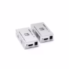 Extender HDMI de M por Cable de Red Cate Cat Delcom DEXT Kit extensor HDMI Delcom DEXT mostrando las dos unidades metálicas de color negro transmisor y receptor con sus puertos HDMI y RJ un producto profesional de HD Multimedia PERU SAC Extensor HDMI de  Metros Delcom DEXT