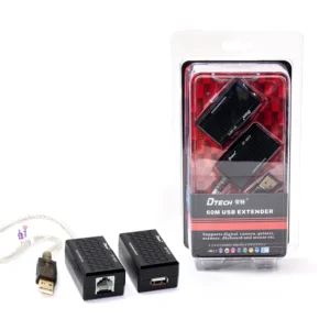 Extender USB RJ45 de 60mt Dtech DT-5015 Extensor USB 2.0 por Cable UTP RJ45 Cat5e Cat6 hasta 60 metros Dtech GP-DT5015