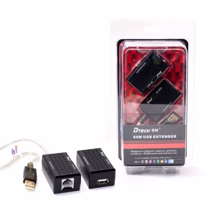 Extender USB RJ45 de 60mt Dtech DT-5015 Extensor USB 2.0 por Cable UTP RJ45 Cat5e Cat6 hasta 60 metros Dtech GP-DT5015